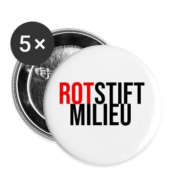 Rotstiftmillieu Lehrer - Buttons groß 56 mm (5er Pack) - Weiß - Vorne