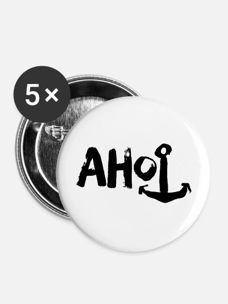 Ahoi - Buttons groß 56 mm (5er Pack) - Weiß