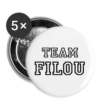TEAM FILOU Dog Name Male TeamTricot - Buttons large 2.2''/56 mm (5-pack) - white - Front