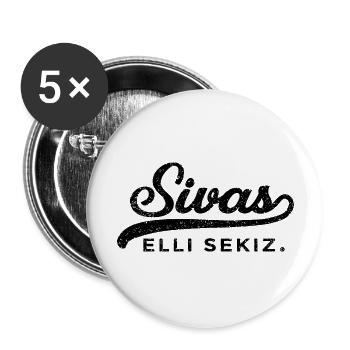 Sivas - Buttons groß 56 mm (5er Pack) - Weiß - Vorne