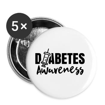 Diabetes Awareness Diabetic Diabetic - Buttons large 2.2''/56 mm (5-pack) - white - Front