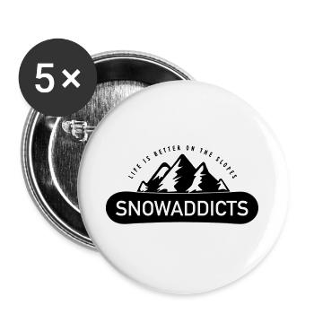 Life Is Better On The Slopes! - Buttons groß 56 mm (5er Pack) - Weiß - Vorne