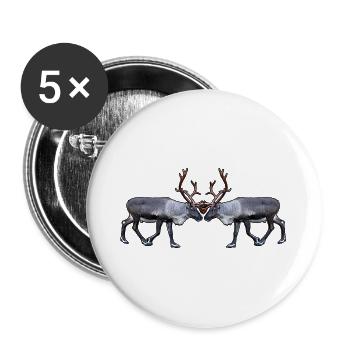 Fjordrentiere in Begegnungen – künstlerische Naturmotive - Buttons groß 56 mm (5er Pack) - Weiß - Vorne