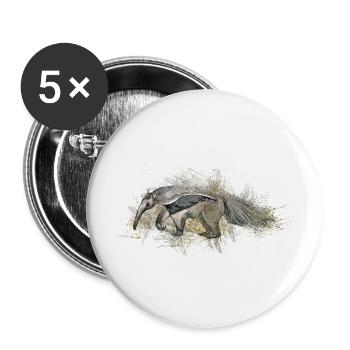 Fourmilier - Lot de 5 grands badges (56 mm) - blanc - Devant