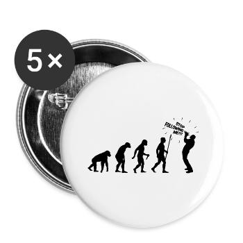 HÖR AUF, MIR ZU FOLGEN - Buttons groß 56 mm (5er Pack) - Weiß - Vorne