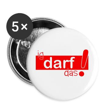ig darf das! - Buttons groß 56 mm (5er Pack) - Weiß - Vorne