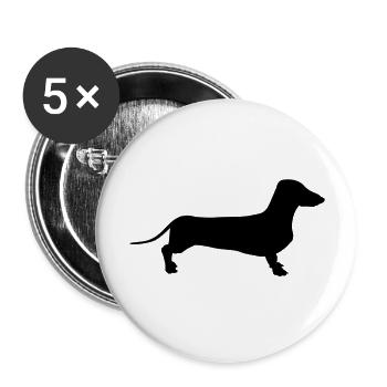 Dackel Schatten Illustration - Buttons groß 56 mm (5er Pack) - Weiß - Vorne