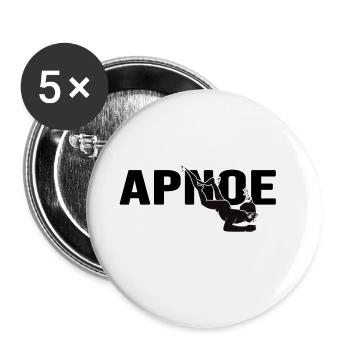apnoe streckentauchen apnoetaucher freediving - Buttons groß 56 mm (5er Pack) - Weiß - Vorne