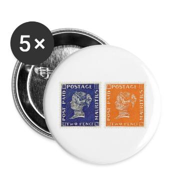 Rouge et Bleu Maurice - Lot de 5 grands badges (56 mm) - blanc - Devant