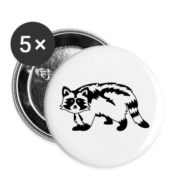Raccoon Racoon - Buttons large 2.2''/56 mm (5-pack) - white - Front