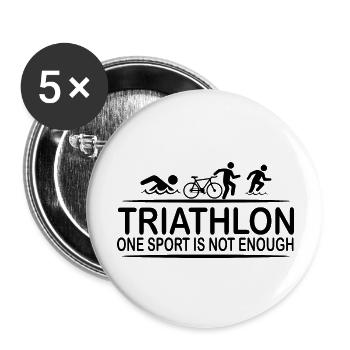Triathlon Marathon Swim Bike Run - Buttons large 2.2''/56 mm (5-pack) - white - Front