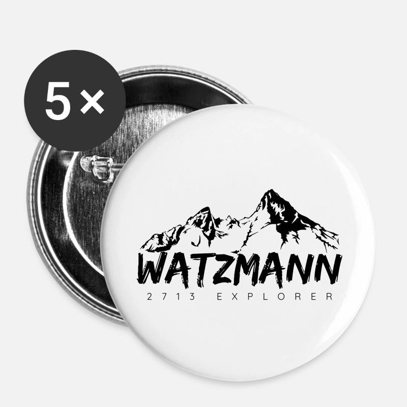Alpiniste Watzmann 2713 Explorer - Lot de 5 grands badges (56 mm) - blanc