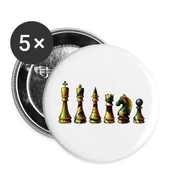 Échecs - Lot de 5 grands badges (56 mm) - blanc - Devant