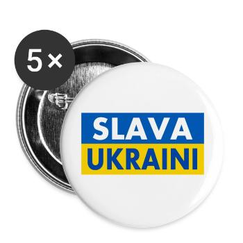 Slava ukraini - Buttons groß 56 mm (5er Pack) - Weiß - Vorne