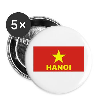 La ville de Hanoi dans le drapeau vietnamien - Lot de 5 grands badges (56 mm) - blanc - Devant