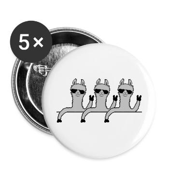Équipe Comic Lamas - Lot de 5 grands badges (56 mm) - blanc - Devant