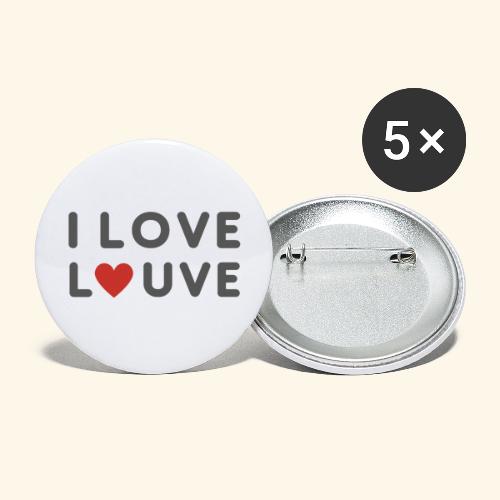 I LOVE LOUVE - Lot de 5 grands badges (56 mm)