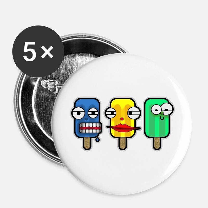 Water Ice Friends - Buttons large 2.2''/56 mm (5-pack) - white