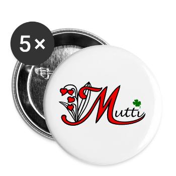 Mama, Muttertag, Mutti - Buttons groß 56 mm (5er Pack) - Weiß - Vorne