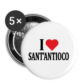 Sant'Antioco t-shirt Sardinia t-shirt - Buttons large 2.2''/56 mm (5-pack) - white - Front