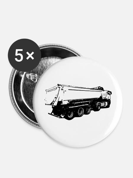 Truck - Buttons groß 56 mm (5er Pack) - Weiß