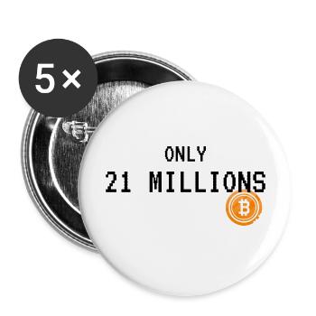 Le Bitcoin - Lot de 5 grands badges (56 mm) - blanc - Devant