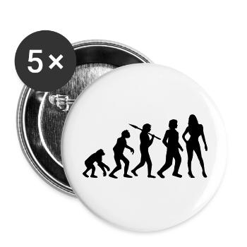 Hot Girl Evolution - Buttons groß 56 mm (5er Pack) - Weiß - Vorne