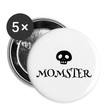 Momster Halloween Mama Geschenkidee - Buttons groß 56 mm (5er Pack) - Weiß - Vorne