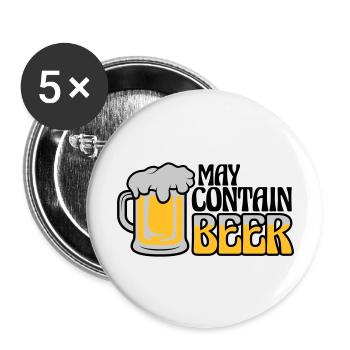 May Contain Beer Saying - Buttons large 2.2''/56 mm (5-pack) - white - Front