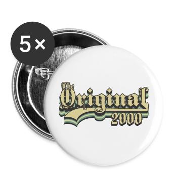 Geboren in 2000 das Original - Buttons groß 56 mm (5er Pack) - Weiß - Vorne