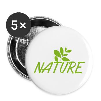 Nature - Lot de 5 grands badges (56 mm) - blanc - Devant