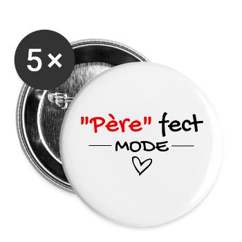 "père"fect - Lot de 5 grands badges (56 mm) - blanc - Devant