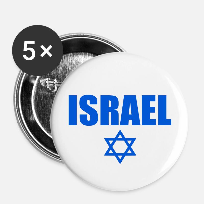 Israel - Buttons large 2.2''/56 mm (5-pack) - white