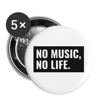 Keine Musik, kein Leben - Buttons groß 56 mm (5er Pack) - Weiß - Vorne