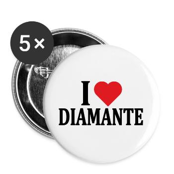 T-shirt I love Diamond t-shirt gift idea - Buttons large 2.2''/56 mm (5-pack) - white - Front