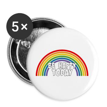 Arc-en-ciel soyez heureux aujourd’hui blanc - Lot de 5 grands badges (56 mm) - blanc - Devant