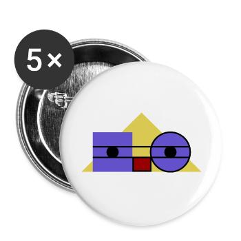 Roboface - the friendly nerdy robot face - Buttons large 2.2''/56 mm (5-pack) - white - Front