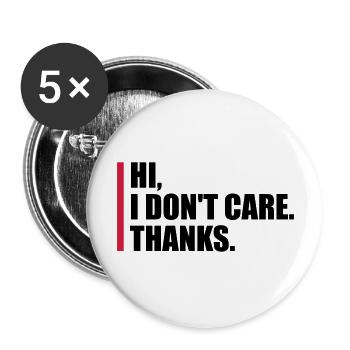 Salut je m’en fiche - Lot de 5 grands badges (56 mm) - blanc - Devant