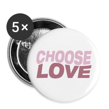 choisir l’amour - Lot de 5 grands badges (56 mm) - blanc - Devant