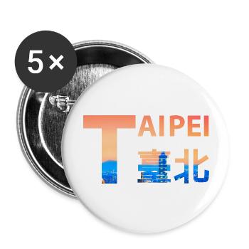 Taipei - Lot de 5 grands badges (56 mm) - blanc - Devant
