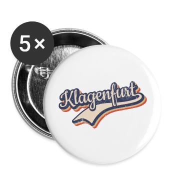 Österreich Klagenfurt Kärnten Vintage Typografie - Buttons groß 56 mm (5er Pack) - Weiß - Vorne