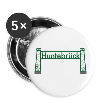 Hubbrücke Huntebrück minimalistisch - Buttons groß 56 mm (5er Pack) - Weiß - Vorne