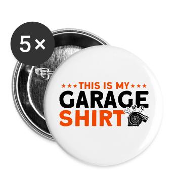 Kfz-Mechaniker Automechaniker Geschenk - Buttons groß 56 mm (5er Pack) - Weiß - Vorne