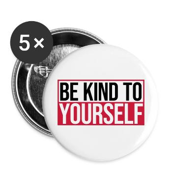 be kind to yourself - Buttons large 2.2''/56 mm (5-pack) - white - Front