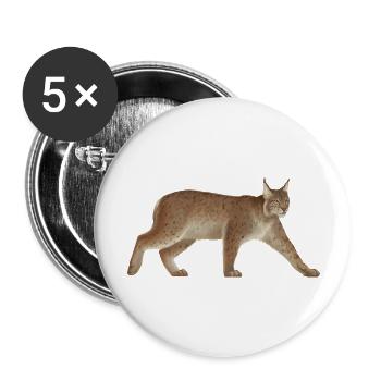 Lynx - Cat - Cat Family - Animals - Wildlife - Buttons large 2.2''/56 mm (5-pack) - white - Front