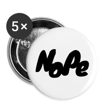 NoPe - Buttons groß 56 mm (5er Pack) - Weiß - Vorne