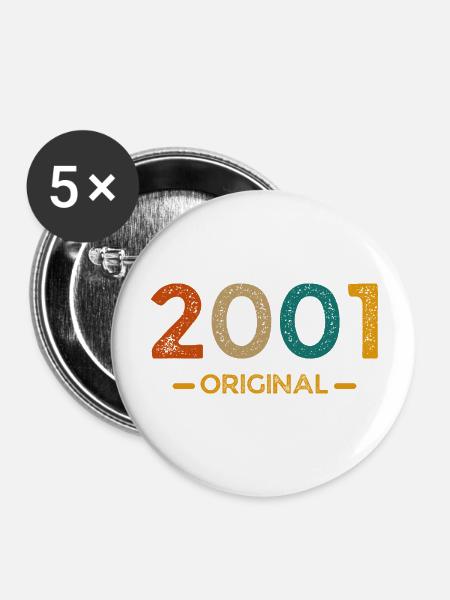 2001 Original - Buttons groß 56 mm (5er Pack) - Weiß