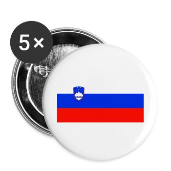 Slowenische Flagge - Buttons groß 56 mm (5er Pack) - Weiß - Vorne