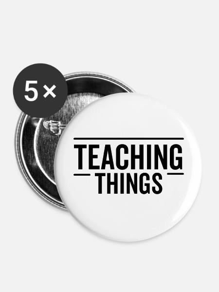Dinge lehren - Buttons groß 56 mm (5er Pack) - Weiß