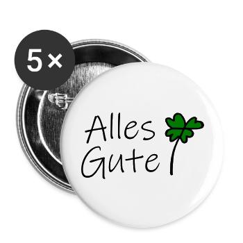 Alles Gute - Buttons groß 56 mm (5er Pack) - Weiß - Vorne
